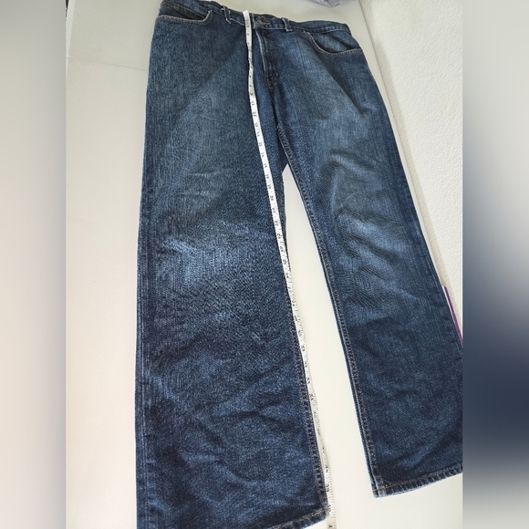 Perry Ellis Mens Jeans 36x30 Blue  Denim Straight Leg Pocket Casual School Work - Picture 3 of 13